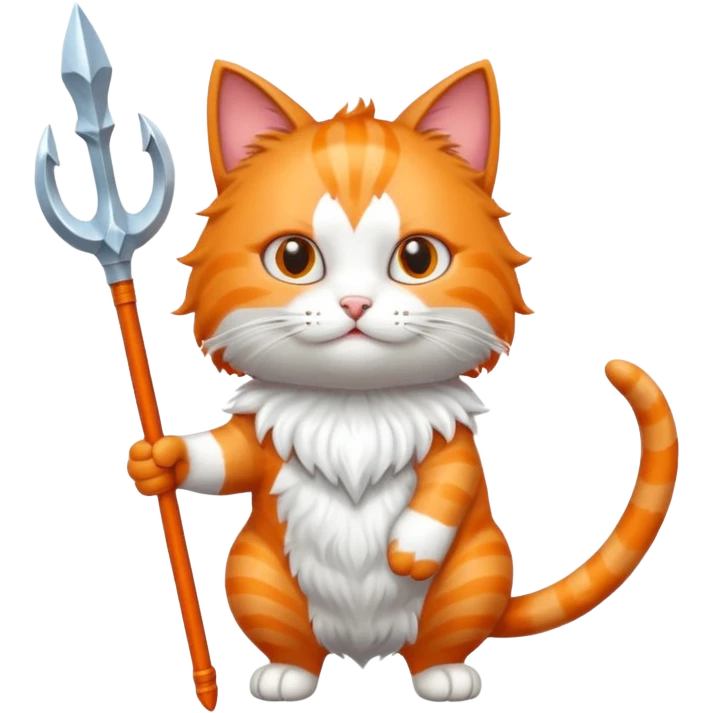Cat holding trident emoji