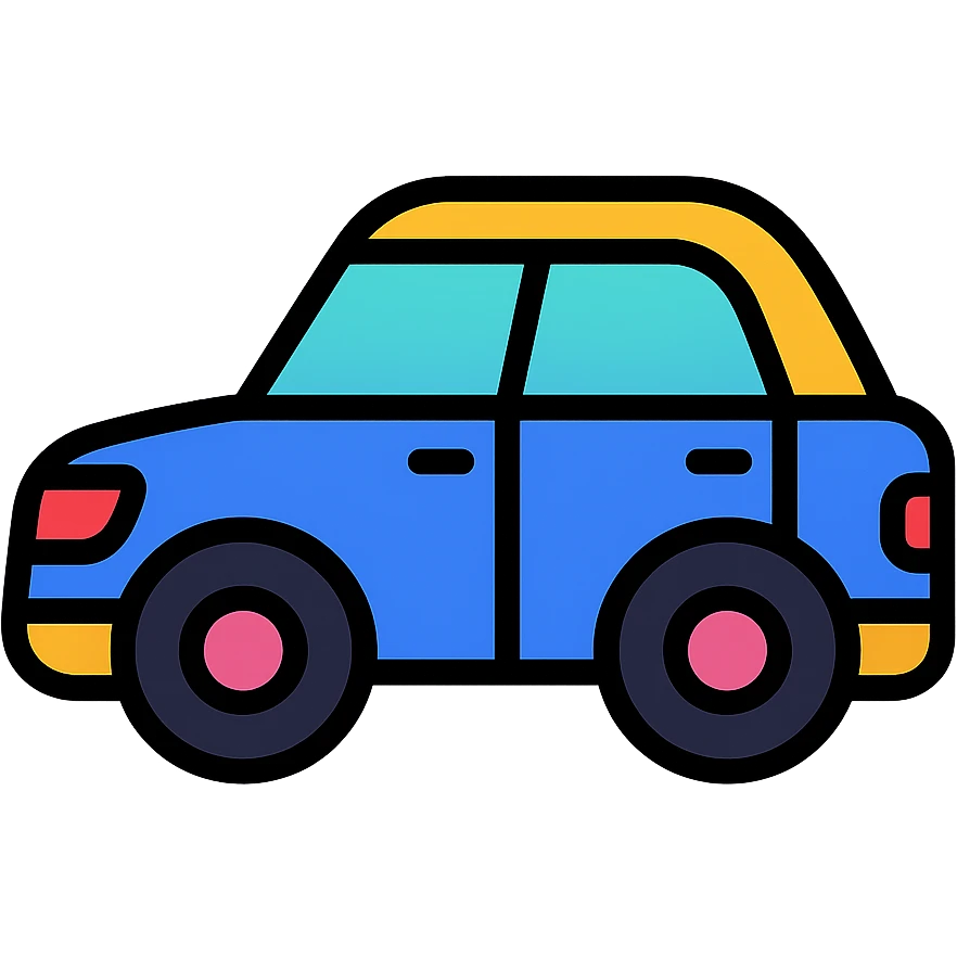 cool car, vibrant and colorful emoji