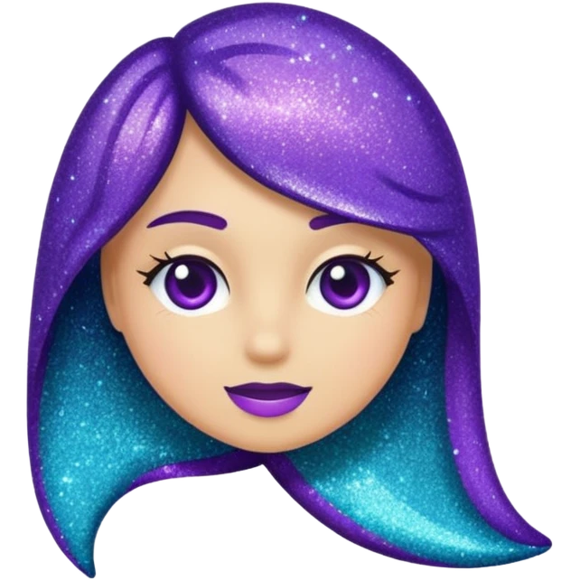 Glitter Roxo e Ciano Seta emoji