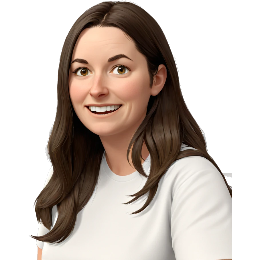 smiling girl in white shirt emoji