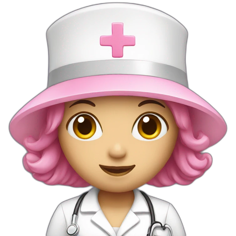 pink with nurse hat emoji