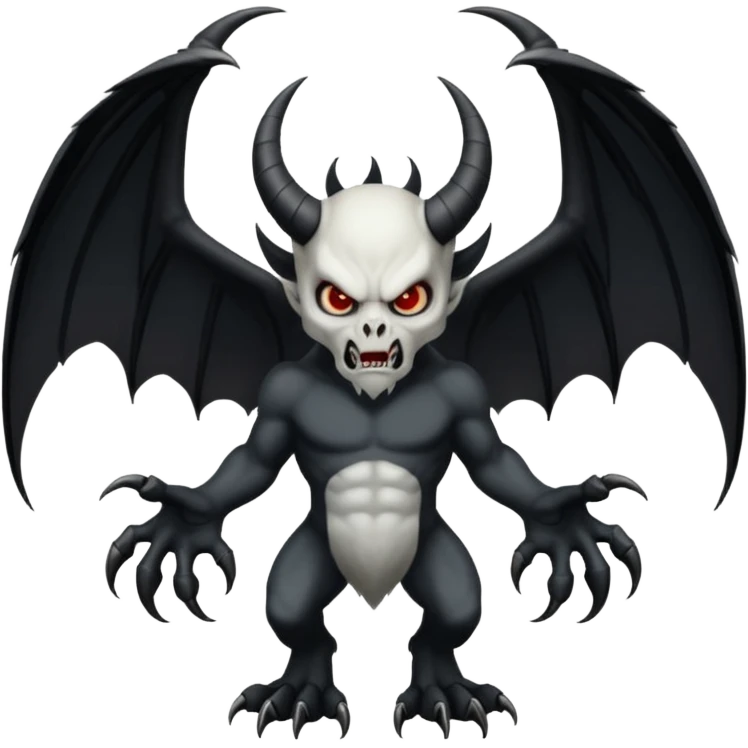 black and white wings demon emoji