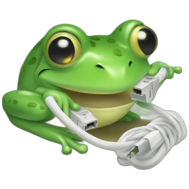 frog eating ethernet cable emoji