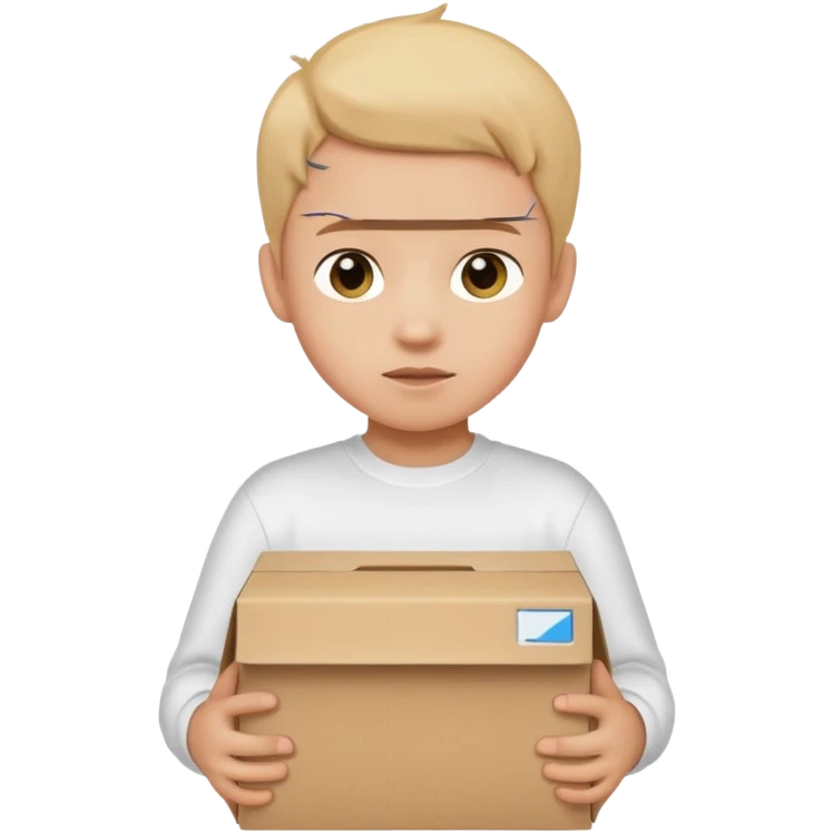 box carrier kid white shirt emoji