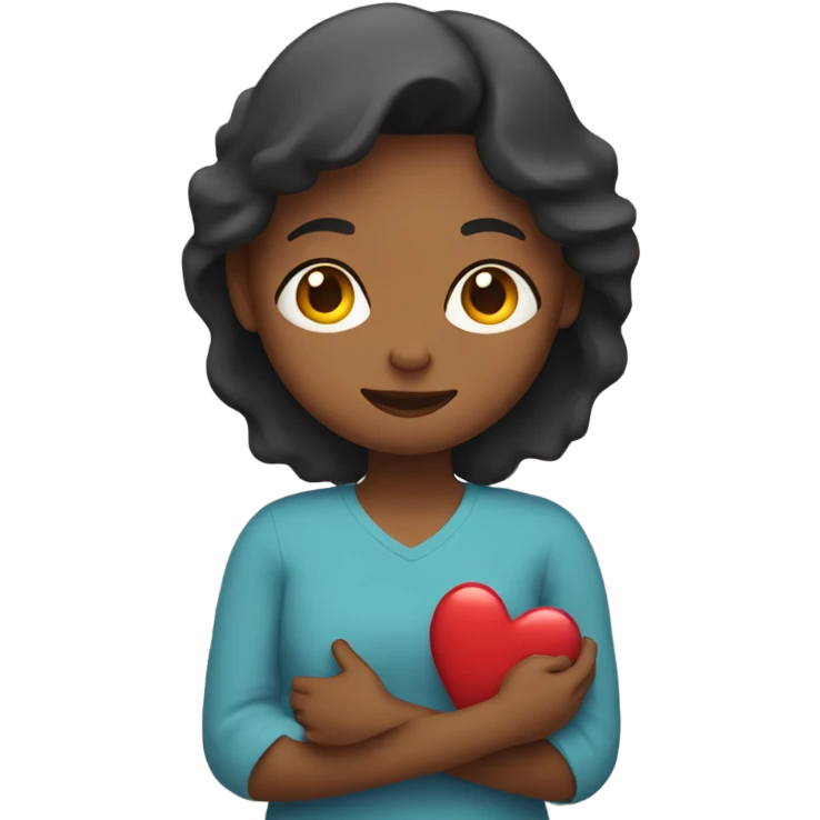 Mother holds her heart in her arm emoji