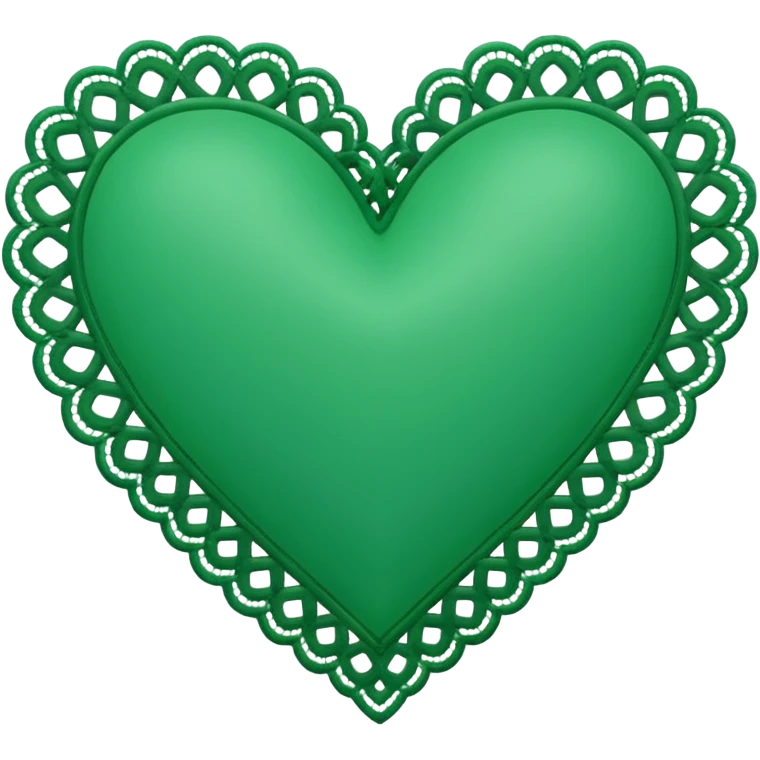 green lace heart emoji