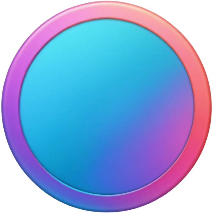 Credit coin in gradient of turquoise, blue, pink, purple, and coral as the main surface emoji