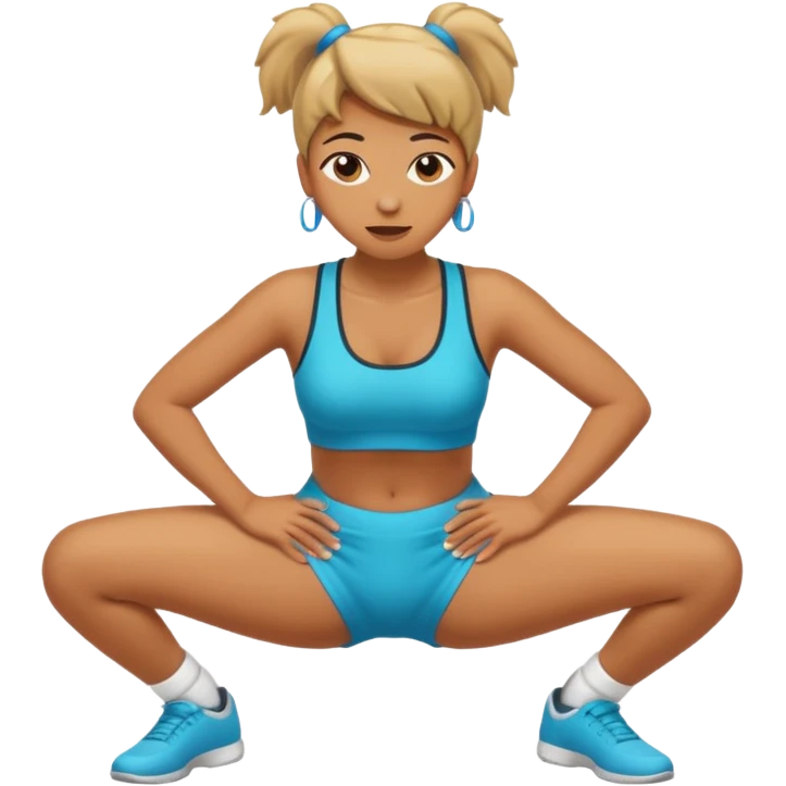 Hands on the knees twirking emoji