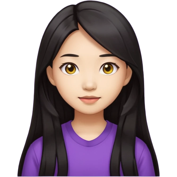 long dark hair asian girl emoji pack for twitch emoji