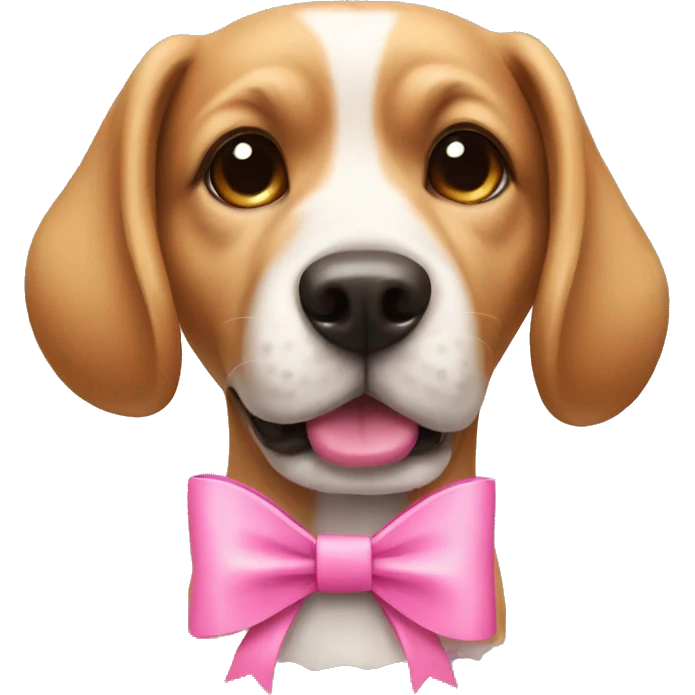 dog wearing a pink bow emoji