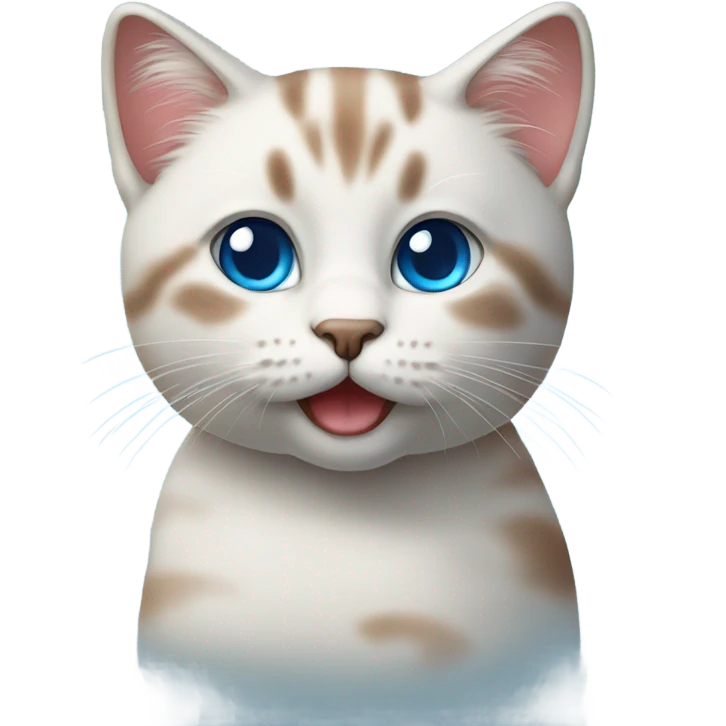 Cute cat with blue eyes emoji