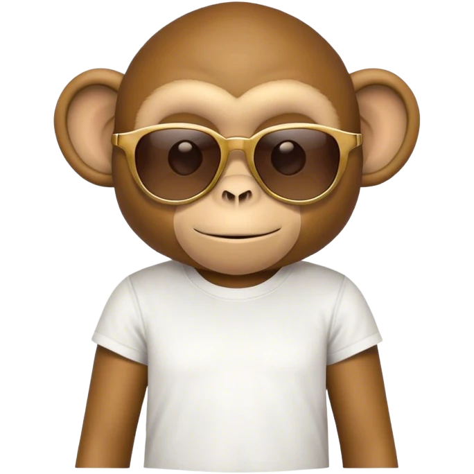 monkey with sunglasses and tshirt,  emoji