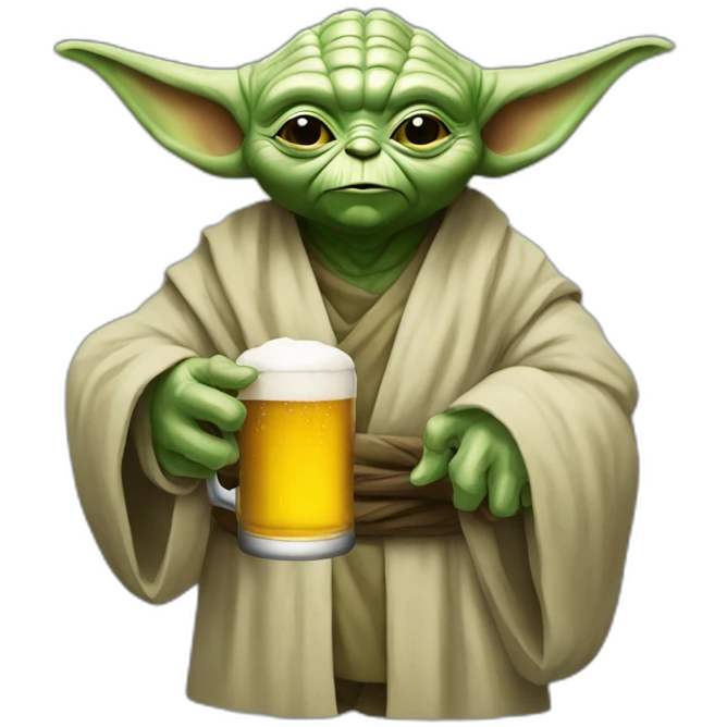 Yoda avec un beer a la main emoji