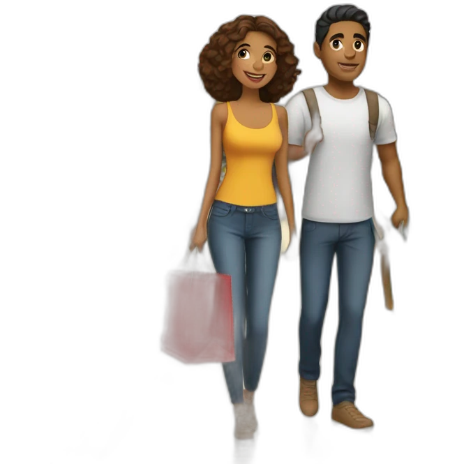 latin couple shopping together emoji