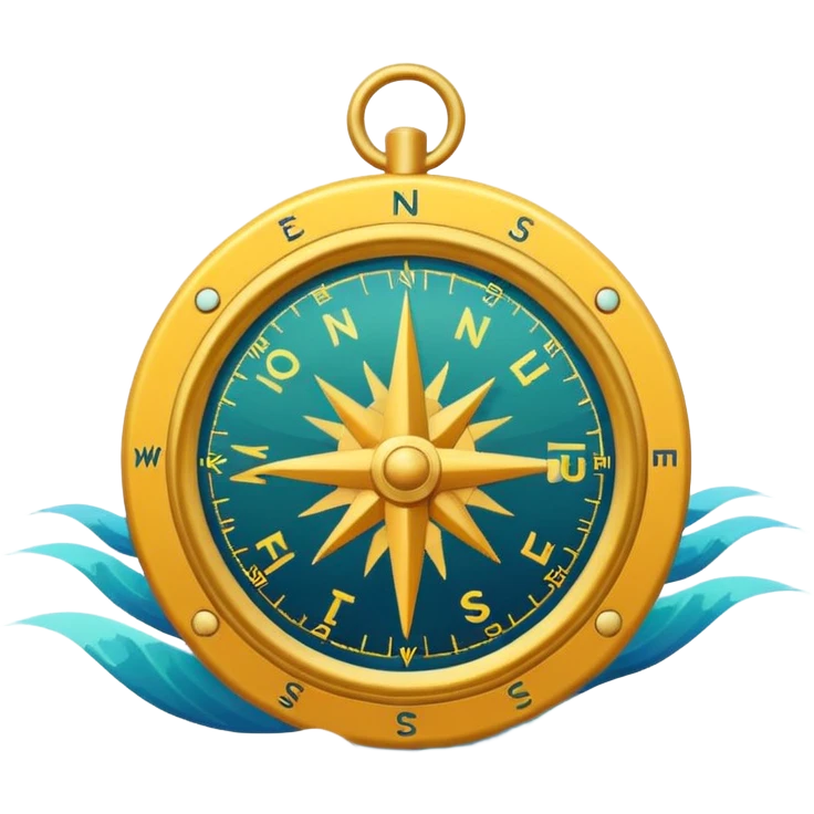 Adventure Finder
A minimal emoji-style compass with ocean waves in the background, representing adventure and exploration. Flat design, bright colors, soft shadows, white background. emoji