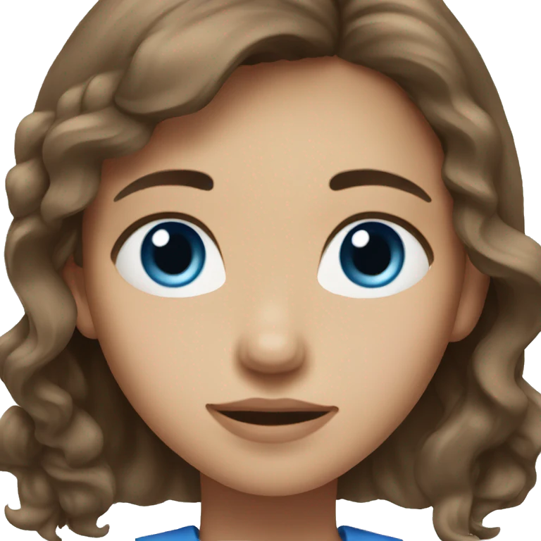 girl with medium brown hair and blue eyes  emoji