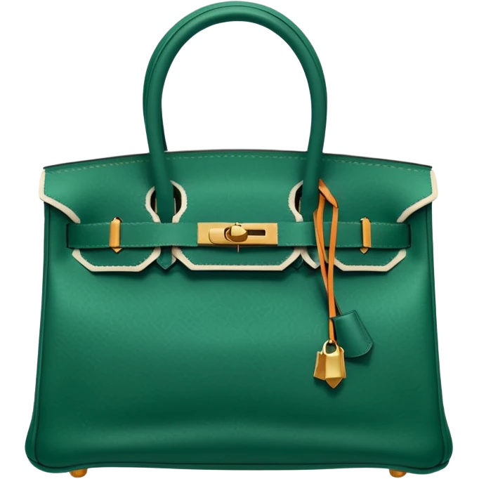hermes birkin dark green color bag emoji
