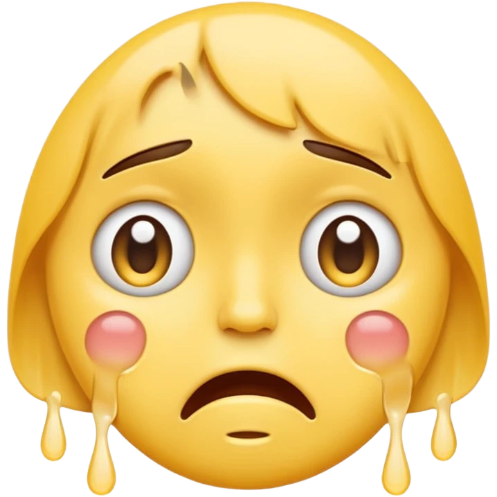 Flat crying emoji, loudly crying face like 😭, big sad eyes with tear streams from both eyes, open crying mouth, yellow flat vector style, minimal shading, modern emoji icon, transparent background, clean outline, soft glossy highlights emoji