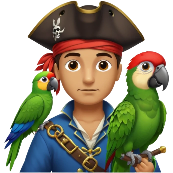 pirate and parrot emoji