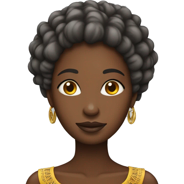 Emoji d'une femme africaine belle en forme emoji