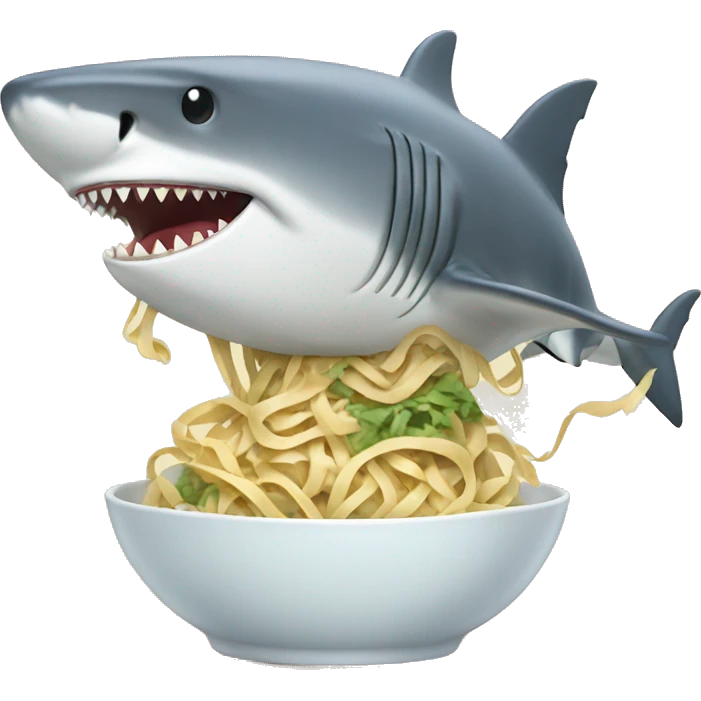 shark eats noodle emoji
