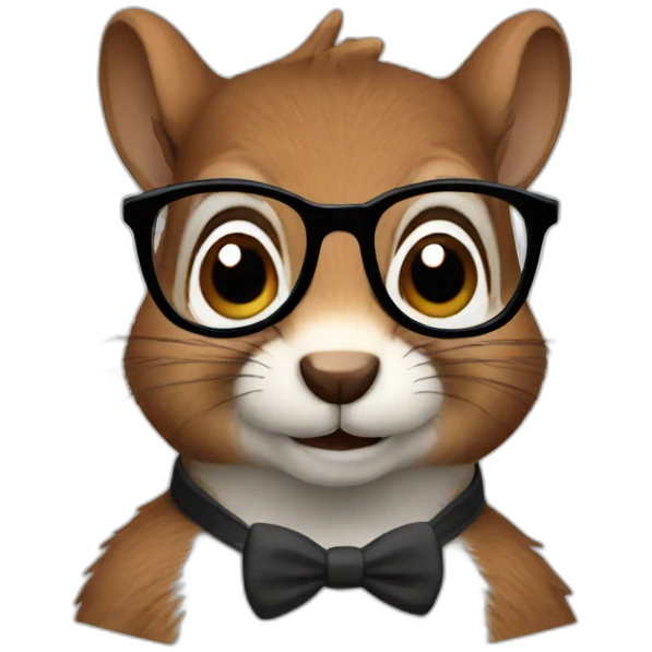Squirrel with glasses emoji