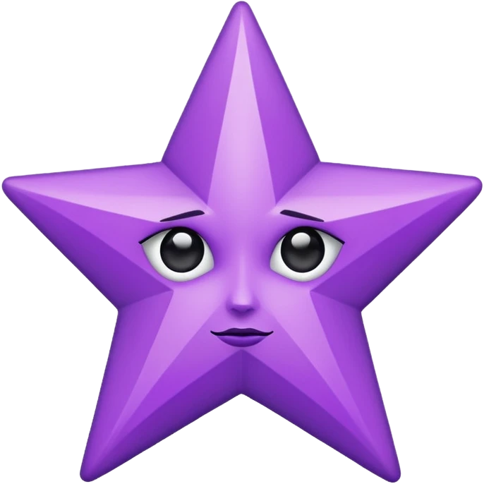 Purple star in retro style with black eyes  emoji