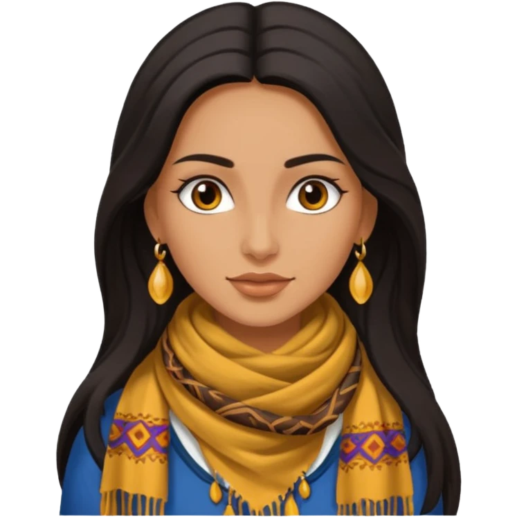Gypsy female long hair emoji