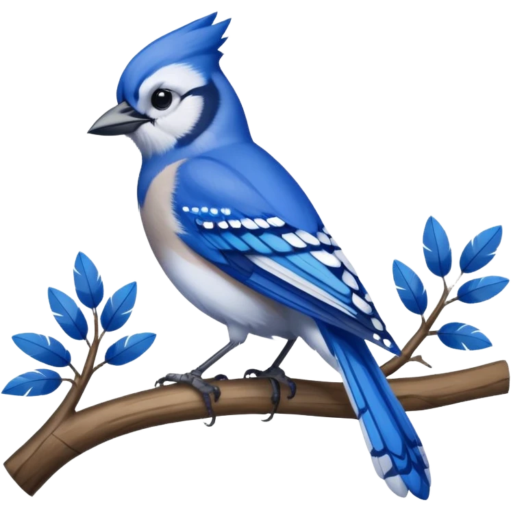 Bluejay on a branch emoji
