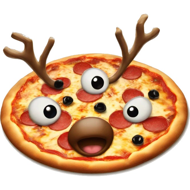 Red Nosed Reindeer pizza emoji