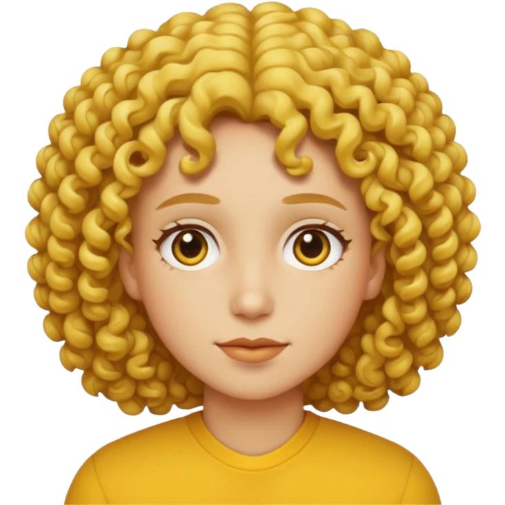 Me with curly hair yellow emoji