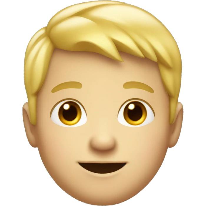 smiling blonde boy portrait fatter emoji