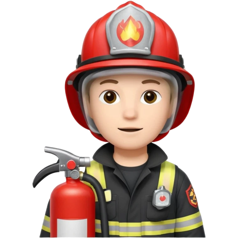Firefighter with white color helmet with fire extinguisher emoji