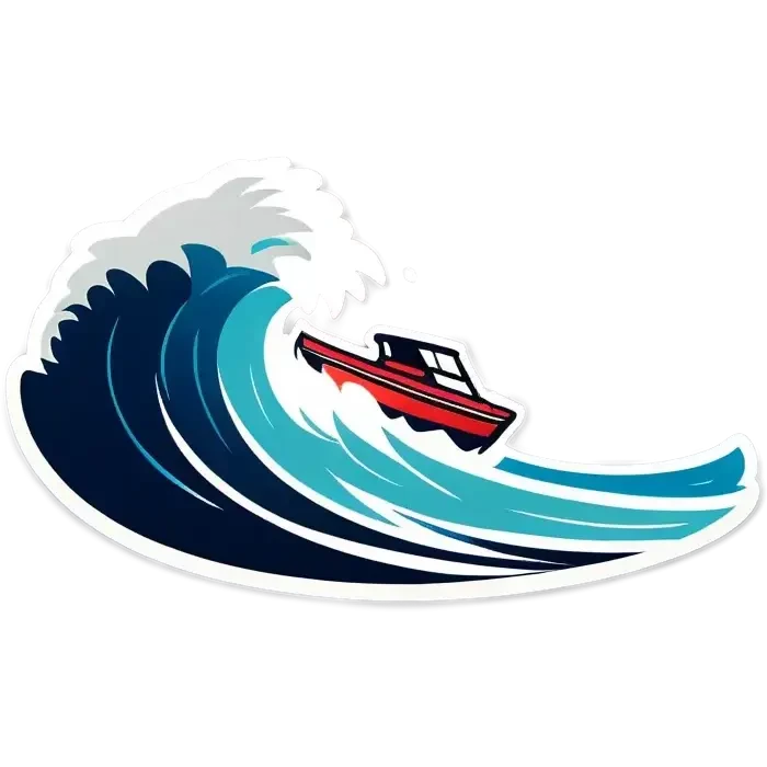 recreational boat in waves emoji