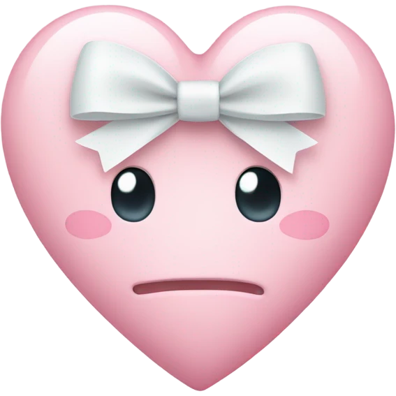 Pastel pink heart with white bow emoji