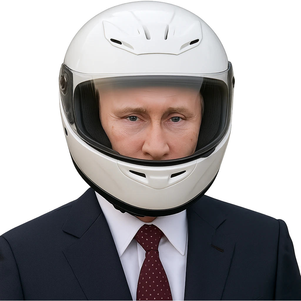 Vladimir Putin wearing a helmet emoji