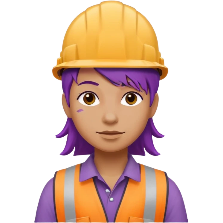 purple haired construction worker emoji