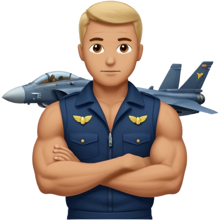 a big powerful fighter of the navy emoji