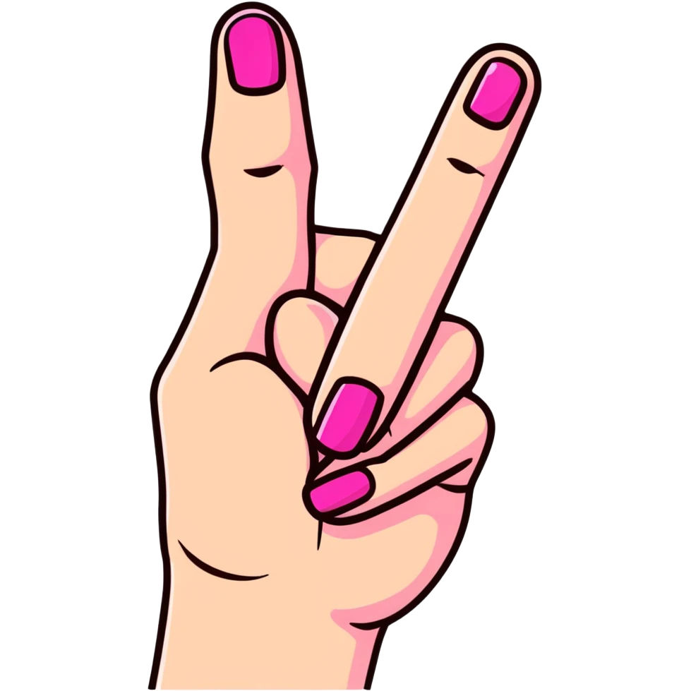 cute middle finger pink nail emoji