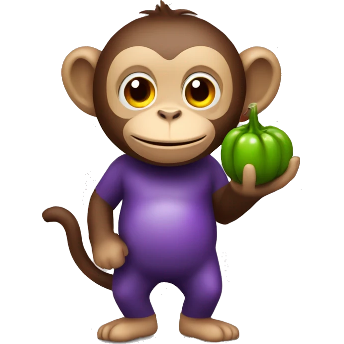 Monkey with a eggplant in his hand  emoji
