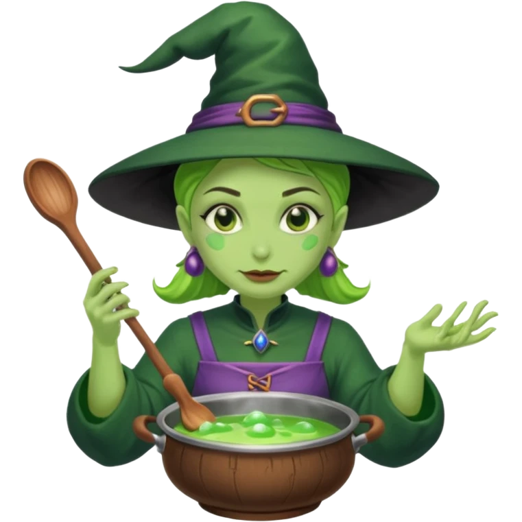 green witch cooking potion emoji