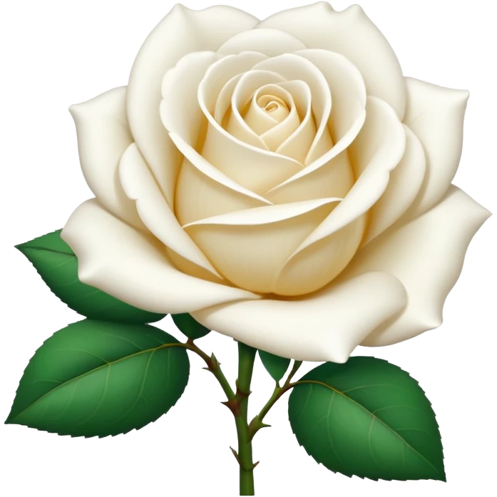 white rose, without green leaves, just flower emoji