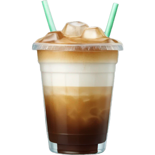 Starbuck ice coffee with ice cubes emoji