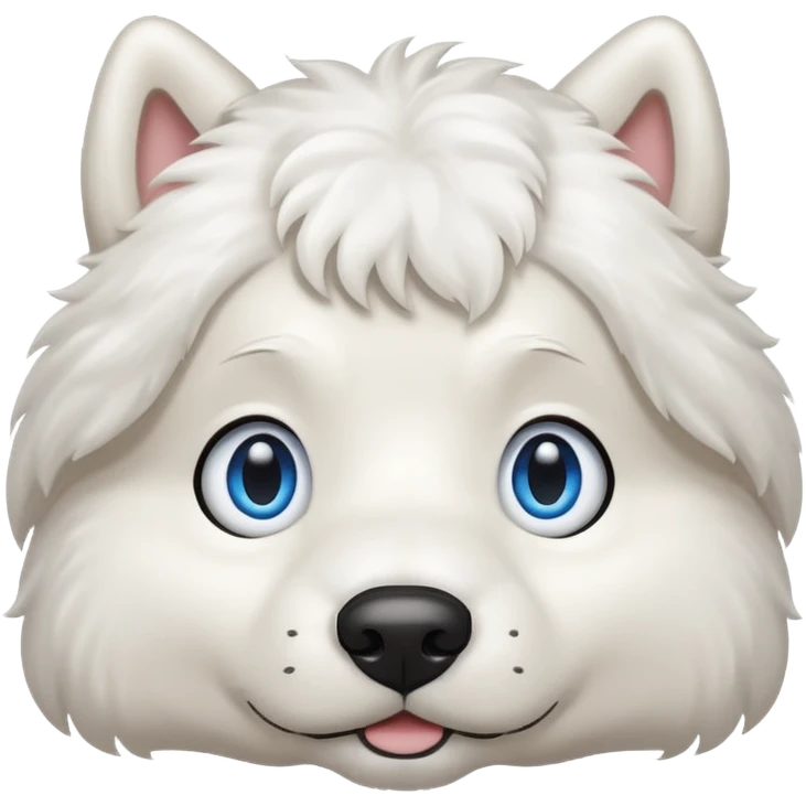 big blue eyed white dog emoji