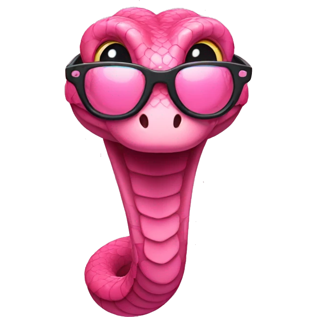 pink snake with glasses emoji