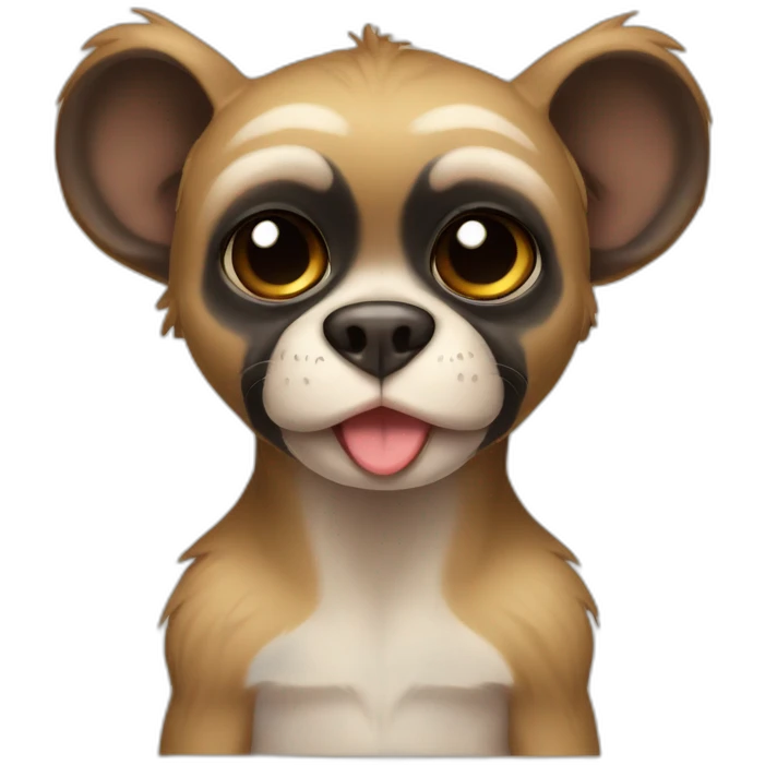Monkey gremlin dog tan black emoji