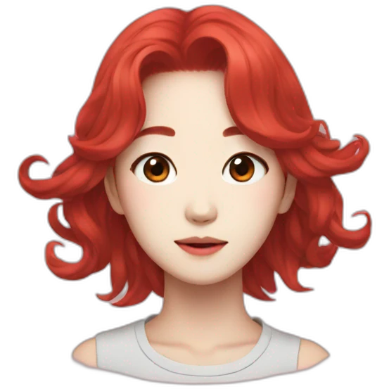 Hyunjin red haire emoji
