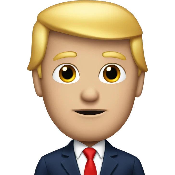 Donald Trump with navy suit and red tie  emoji