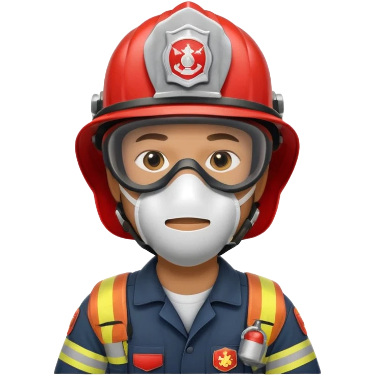 Firefighter with mouth Mask emoji