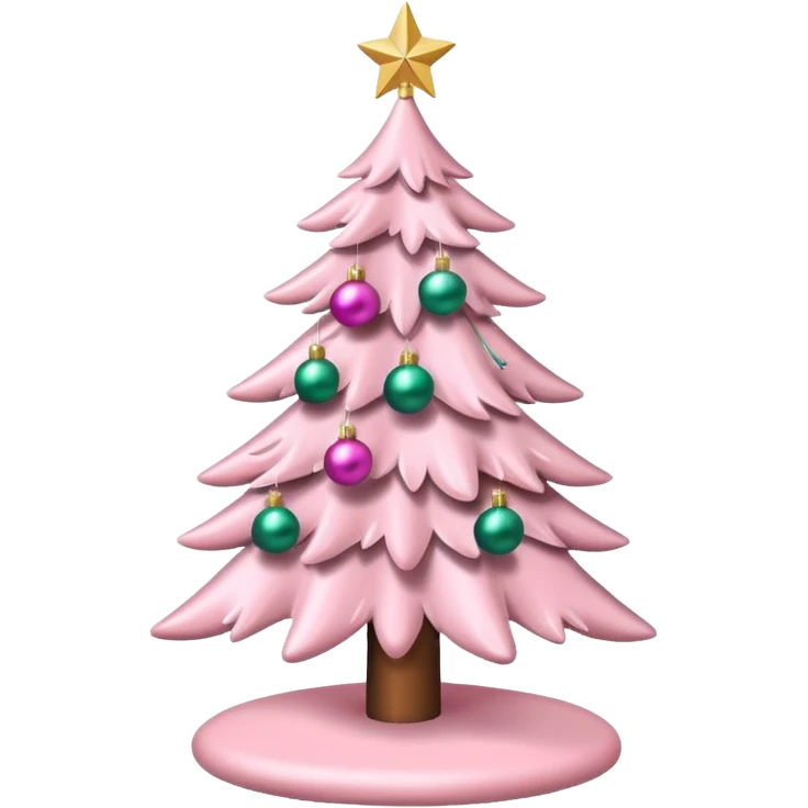 pastel pink christmas tree emoji